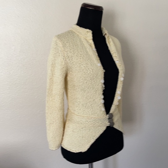 VINTAGE KNIT STYLE BUTTON SWEATER BLAZER TOP - Picture 7 of 16
